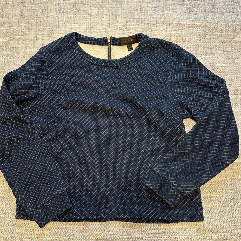 Blue J Crew Quilted Sweater